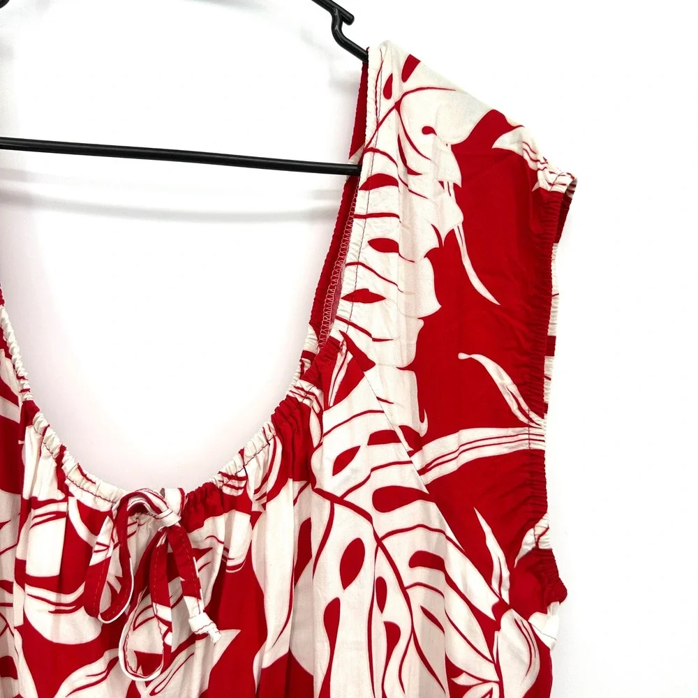 Vintage Bishop St Apparel Red Hawaiian Dress Plus 3XL Women's Tropical Vacation - Picture 3 of 8